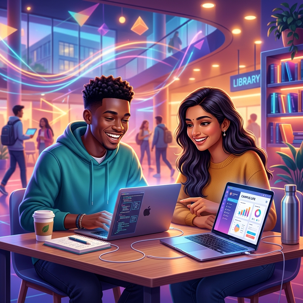 Students studying